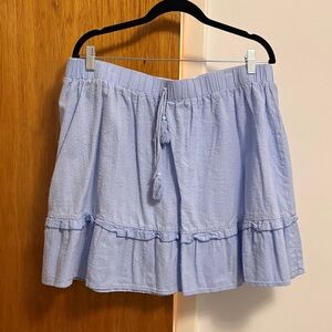 SHEIN Light Blue Ruffle Skater Skirt